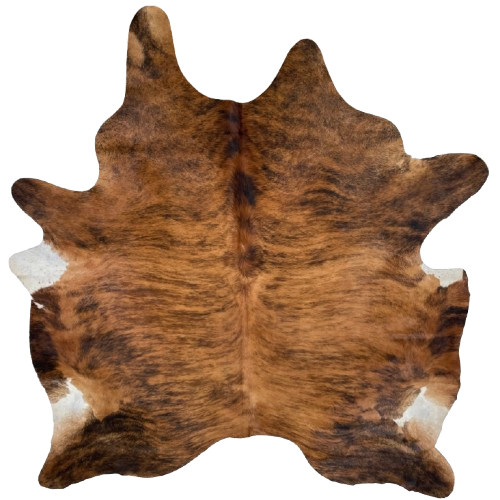 XL Reddish Brown and Black Brazilian Brindle Cowhide - 8' x 6'11" (BRBR1428)
