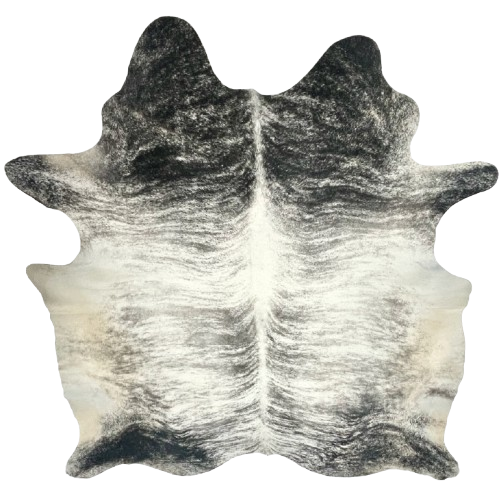 Large White, Black, Gray Brazilian Brindle Cowhide - 7'10" x 6'8" (BRBR1585)