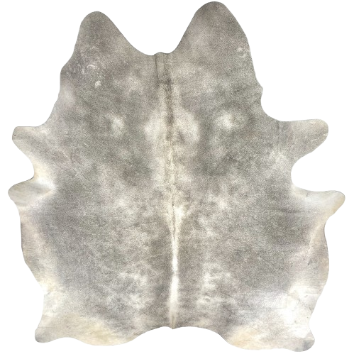 Large Gray and Off-White Brazilian Cowhide: has a mix of gray and off-white, and off-white on the belly, butt, and shanks - 7'7" x 6' (BRGR316)