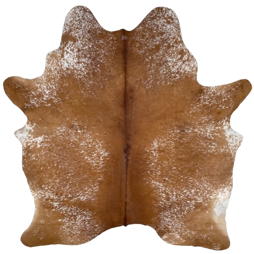 Large Brown and White Speckled Brazilian Cowhide: brown with white speckles - 7'8" x 6'3" (BRSP3225)