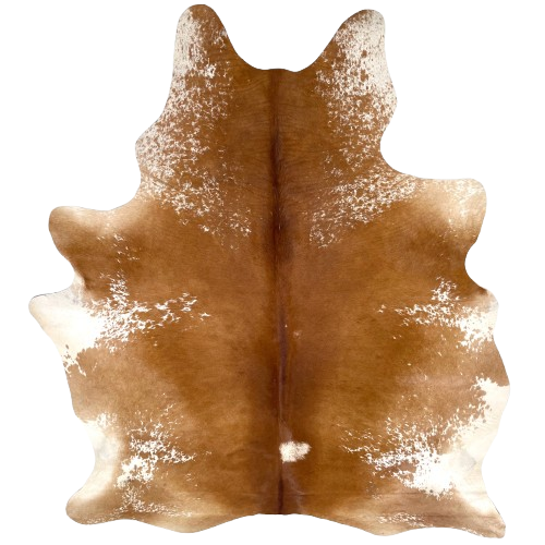 Brown and White Speckled Brazilian Cowhide: brown with white speckles and spots - 7' x 5'4" (BRSP3488)