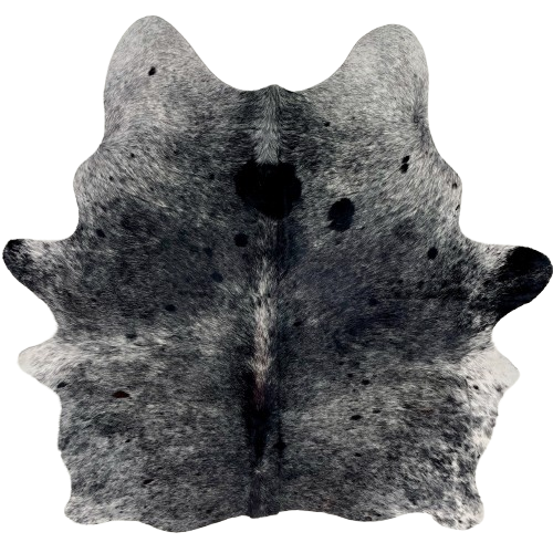 Black and White Speckled Brazilian Cowhide: black with white speckles - 5'11" x 5'4" (BRSP3521)