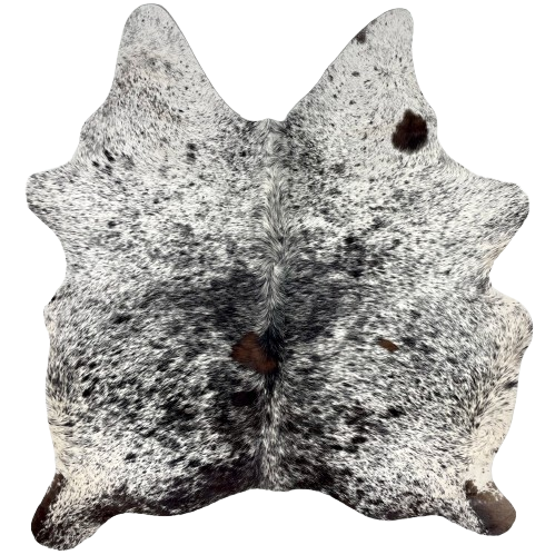 Black and White Speckled Brazilian Cowhide - 5'7" x 5' (BRSP3526)