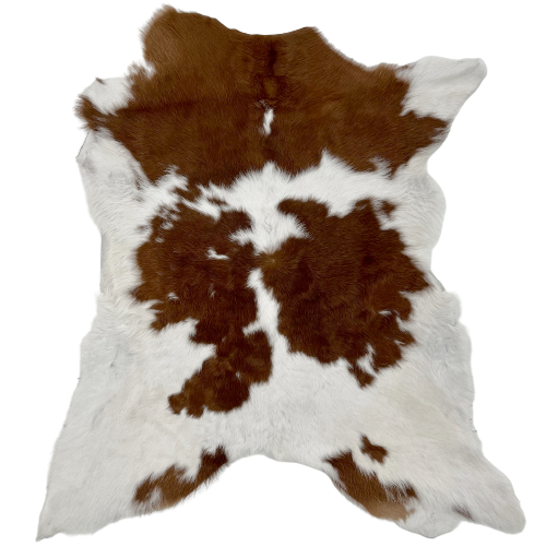 Chocolate and White Calfskin: white with chocolate spots - 2'9" x 2'5" (CALF593)