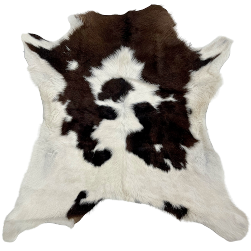 White and Dark Brown Calfskin: white with dark brown spots - 2'9" x 2'8" (CALF627)