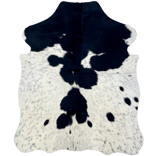 XS Black and Ivory Speckled Cowhide - 4'4" x 3'4" (XS539)