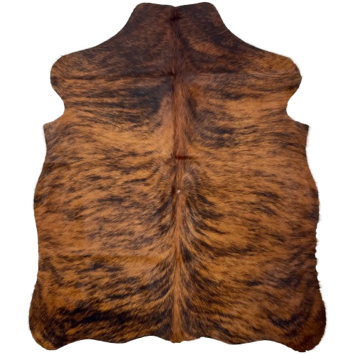 XS Brown and Black Brindle Cowhide: brown with black, brindle markings - 4'4" x 3'5" (XS629)
