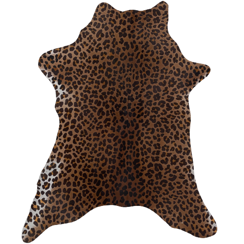 Dark Brown Brazilian Calfskin w/ black and brown, Leopard Print - 2'8" x 2' (BRCALF554)