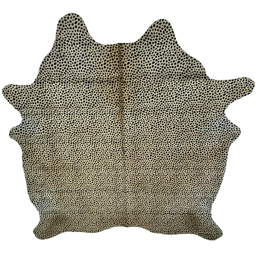 PROMO Light Tan Brazilian Cowhide with Black Cheetah Print - 6'7" x 6' (BRCH010)