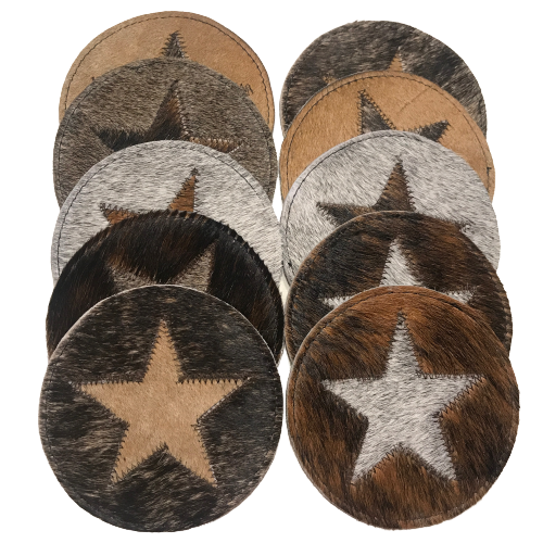Cowhide Star Coasters