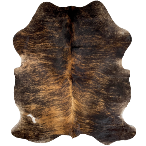 Black and Golden Brown Colombian Brindle Cowhide - 6'4" x 4'11" (COBR956)