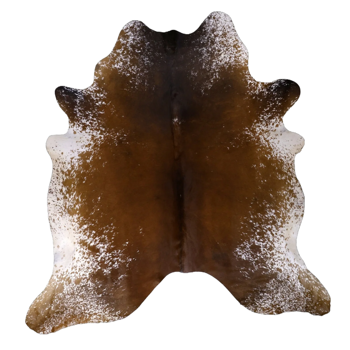 Brown Salt and Pepper X-Large Cowhide Rug, 7'4" x 6'11" #00639