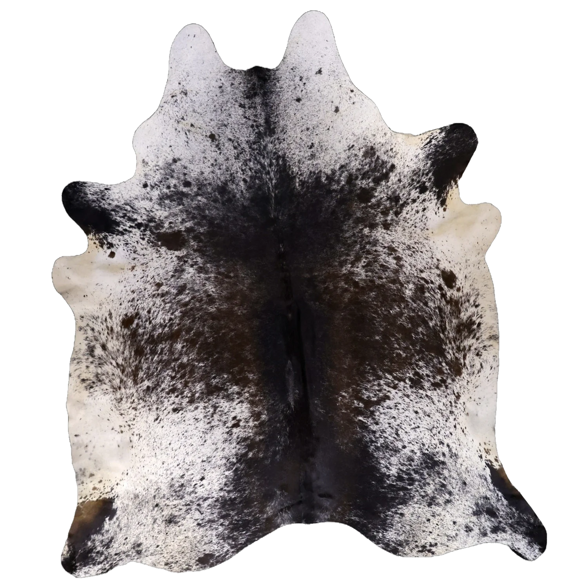 Black Salt and Pepper X-Large Cowhide Rug, 7'6" x 6'6" #00685