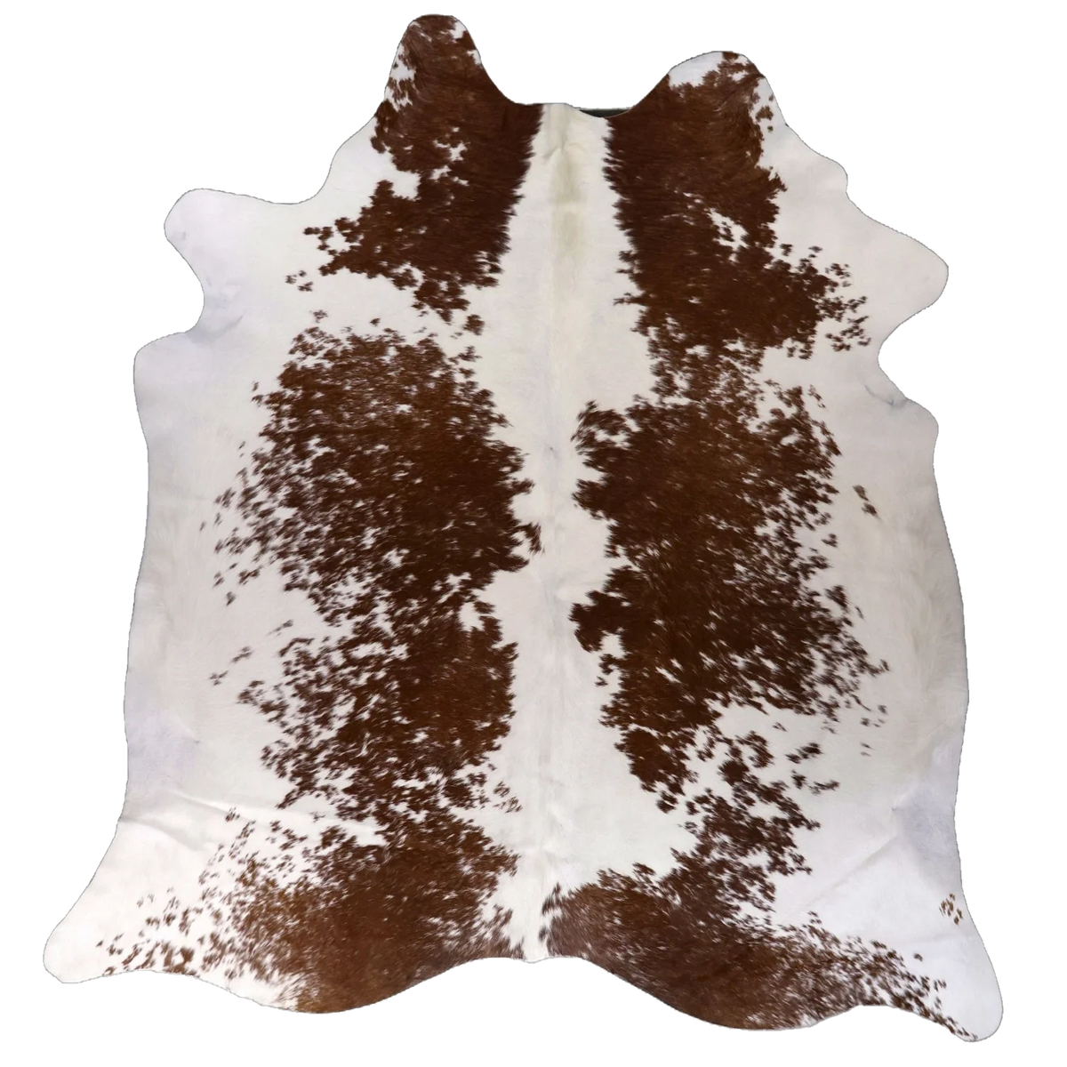 Brown and White X-Large Cowhide Rug, 7'2" x 6'7" #00718