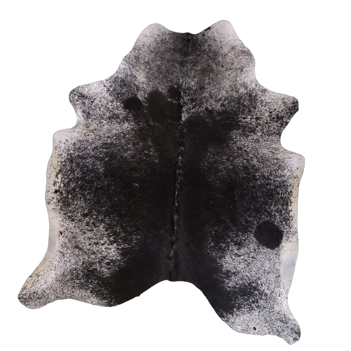 Black Salt and Pepper X-Large Cowhide Rug, 7'3" x 6'4" #10872