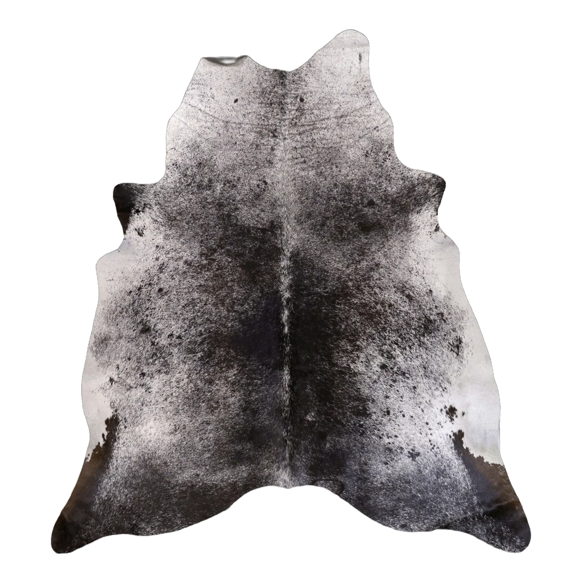 Black Salt and Pepper X-Large Cowhide Rug, 7'4" x 6'7" #10920
