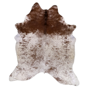 Brown Salt and Pepper X-Large Cowhide Rug, 7'9" x 6'4" #52622