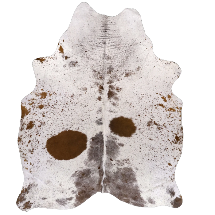 Brown Salt and Pepper Large Cowhide Rug, 6'11" x 5'8" #52863