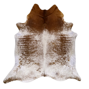 Brown Salt and Pepper XX-Large Cowhide Rug, 7'9" x 7'5" #52872