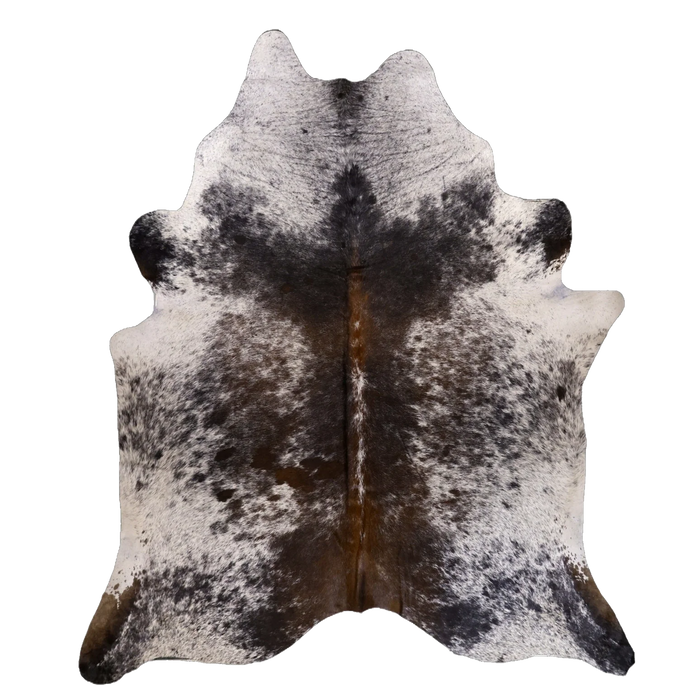 Grey and Black Salt and Pepper XX-Large Cowhide Rug, 7'11" x 6'8" #53878