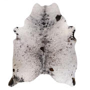 Black Salt and Pepper X-Large Cowhide Rug, 7'11" x 6'4" #53899