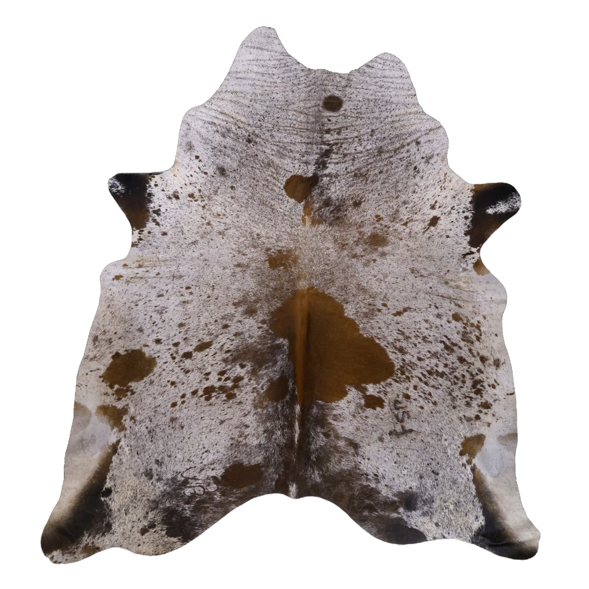 Brown Salt and Pepper X-Large Cowhide Rug, 7'1" x 6'5" #53932