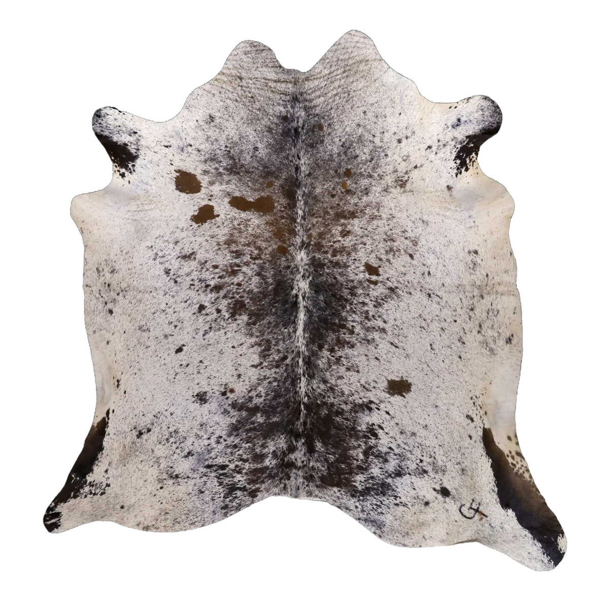 Black Salt and Pepper X-Large Cowhide Rug, 7'0" x 7'0" #53989