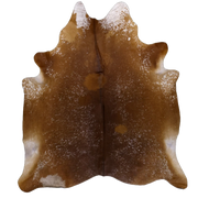 Golden Brown Salt and Pepper X-Large Cowhide Rug, 7'3" x 6'4" #54010