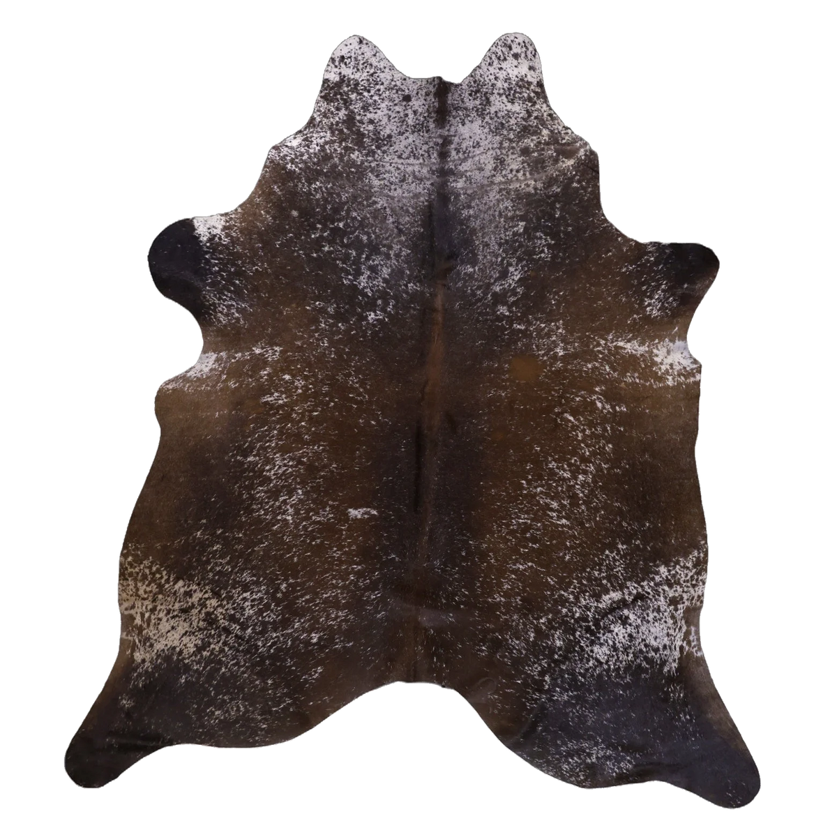 Brown Salt and Pepper X-Large Cowhide Rug, 7'4" x 6'6" #54037