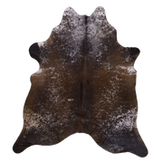 Brown Salt and Pepper X-Large Cowhide Rug, 7'4" x 6'6" #54037