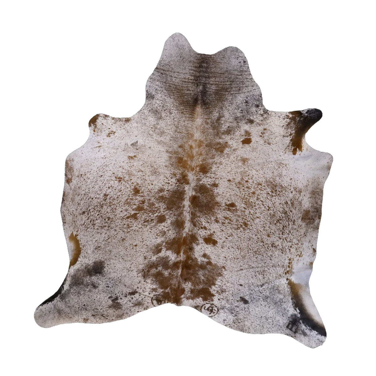 Brown Salt and Pepper X-Large Cowhide Rug, 7'4" x 7'0" #54057