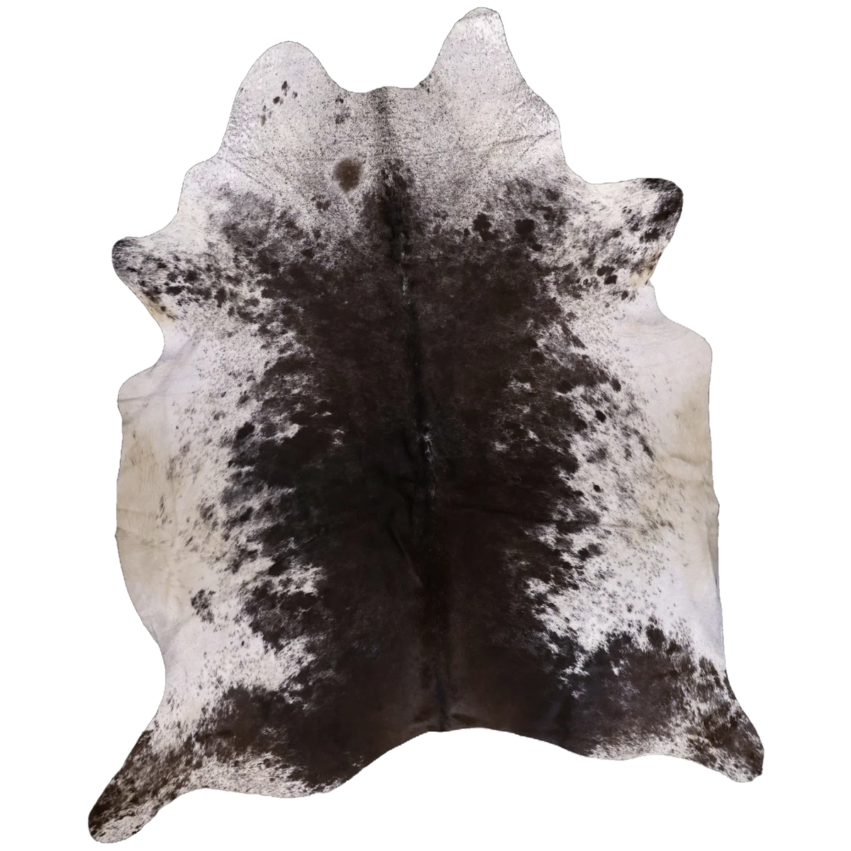 Black Salt and Pepper X-Large Cowhide Rug, 7'11" x 6'4" #54265