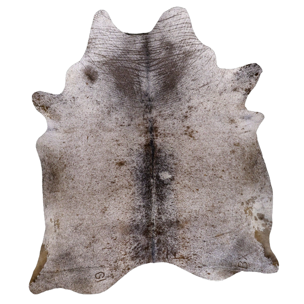 Brown Salt and Pepper X-Large Cowhide Rug, 7'7" x 6'7" #54412
