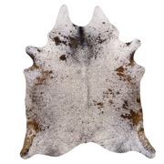 Brown Salt and Pepper X-Large Cowhide Rug, 7'4" x 6'4" #54461
