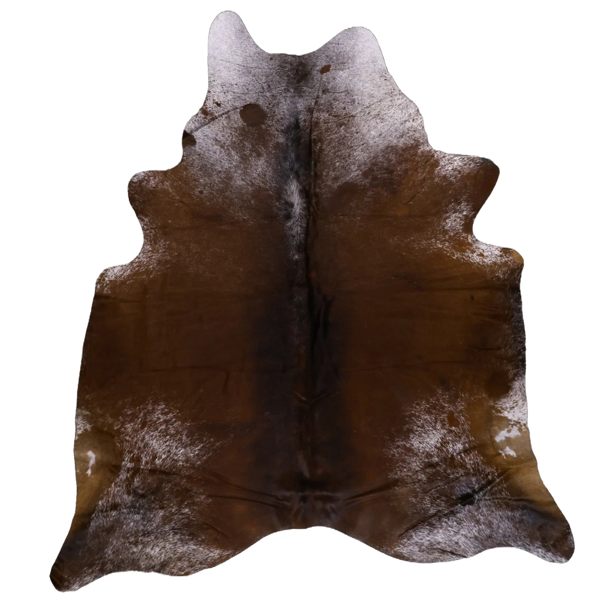 Chestnut Brown Salt and Pepper X-Large Cowhide Rug, 7'3" x 6'6" #54505