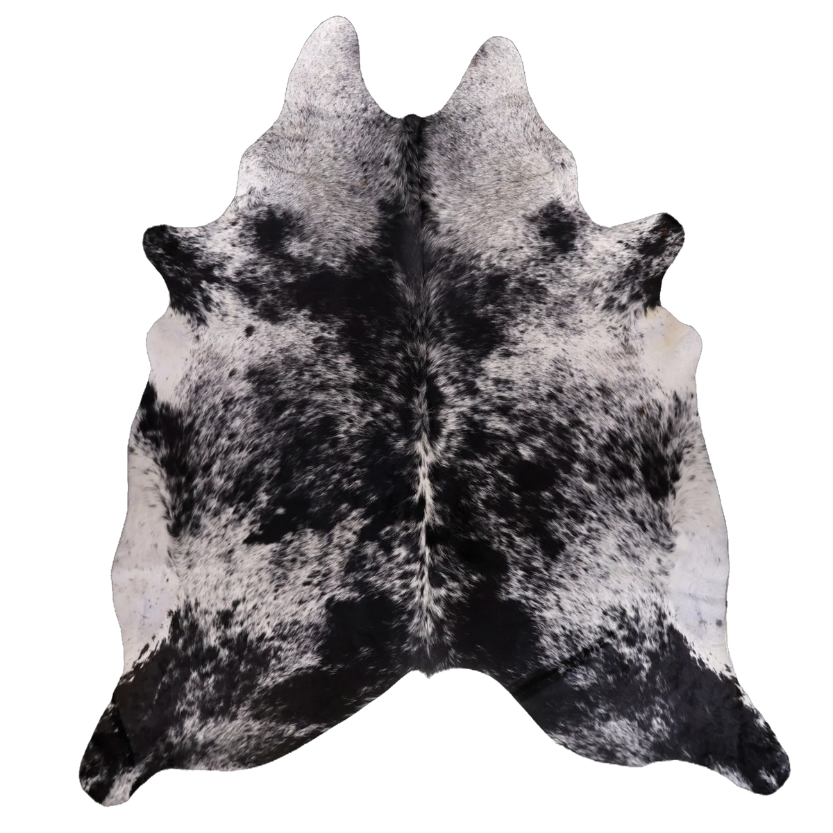 Black Salt and Pepper X-Large Cowhide Rug, 7'6" x 6'6" #55471