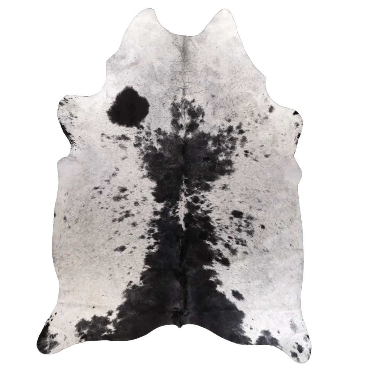 Black Salt and Pepper X-Large Cowhide Rug, 7'10" x 5'11" #55564