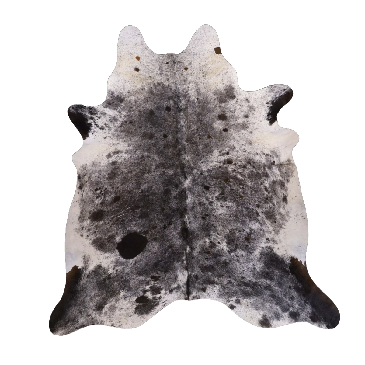 Black Salt and Pepper X-Large Cowhide Rug, 7'1" x 6'7" #55588