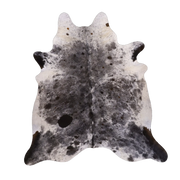 Black Salt and Pepper X-Large Cowhide Rug, 7'1" x 6'7" #55588