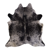 Black Salt and Pepper X-Large Cowhide Rug, 7'2" x 6'4" #55616