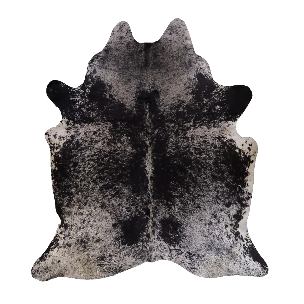 Black Salt and Pepper X-Large Cowhide Rug, 7'2" x 6'4" #55616