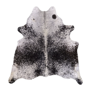 Black Salt and Pepper X-Large Cowhide Rug, 7'3" x 6'9" #55694