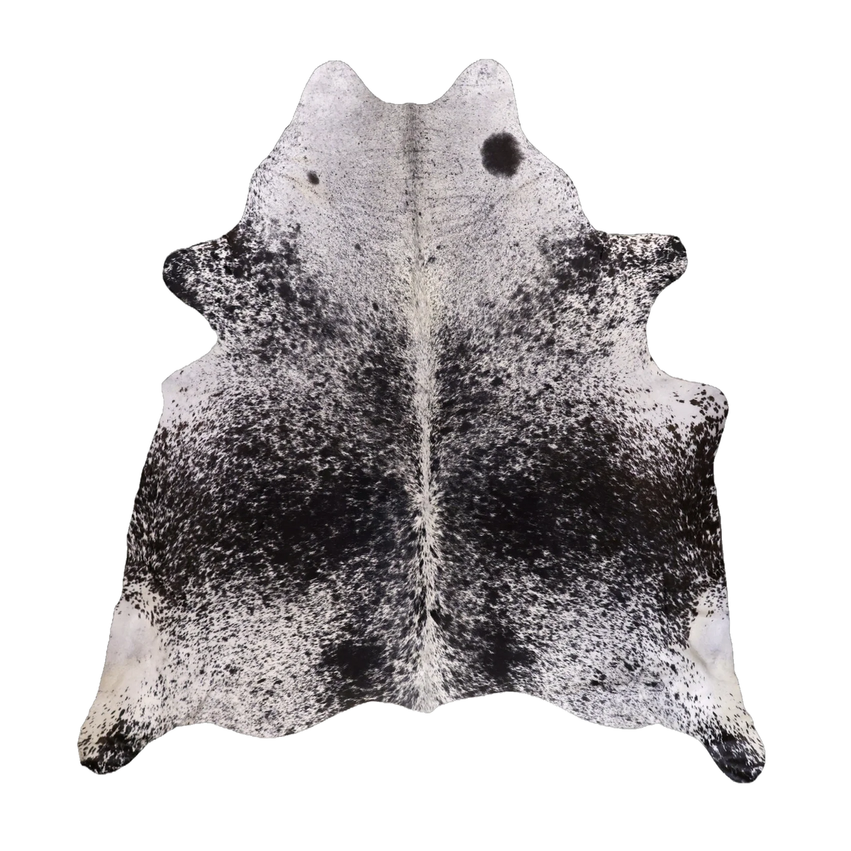 Black Salt and Pepper X-Large Cowhide Rug, 7'3" x 6'9" #55694
