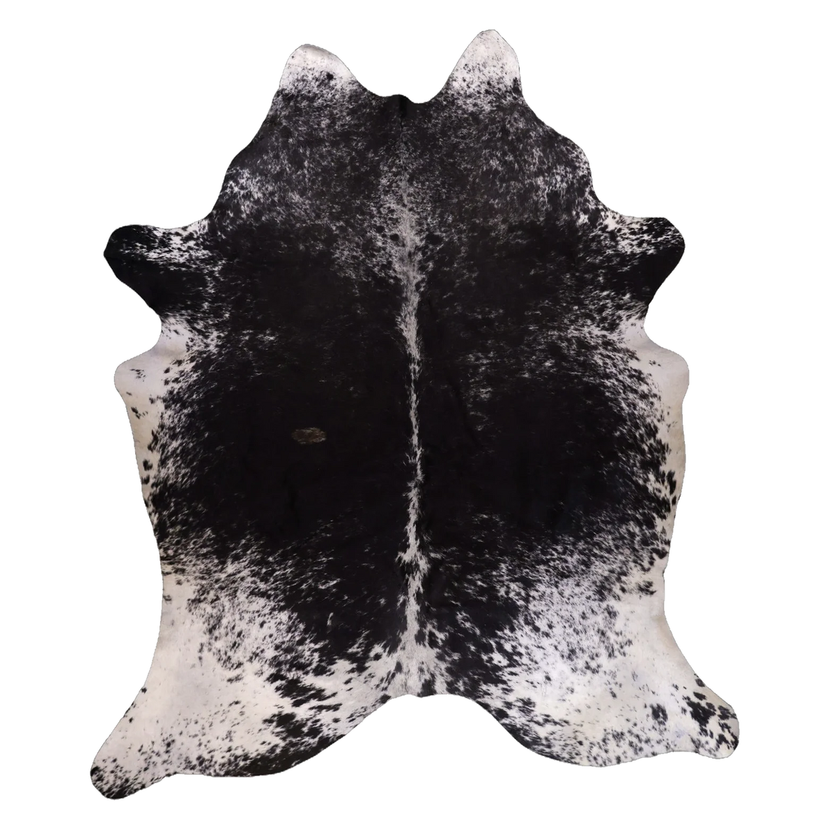 Black Salt and Pepper X-Large Cowhide Rug, 7'10" x 6'7" #87354