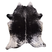 Black Salt and Pepper X-Large Cowhide Rug, 7'10" x 6'7" #87354