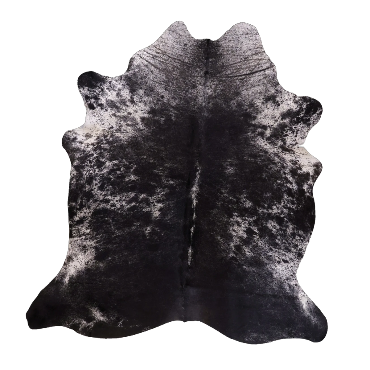 Black Salt and Pepper X-Large Cowhide Rug, 6'11" x 6'4" #87358