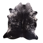 Black Salt and Pepper X-Large Cowhide Rug, 6'11" x 6'4" #87358