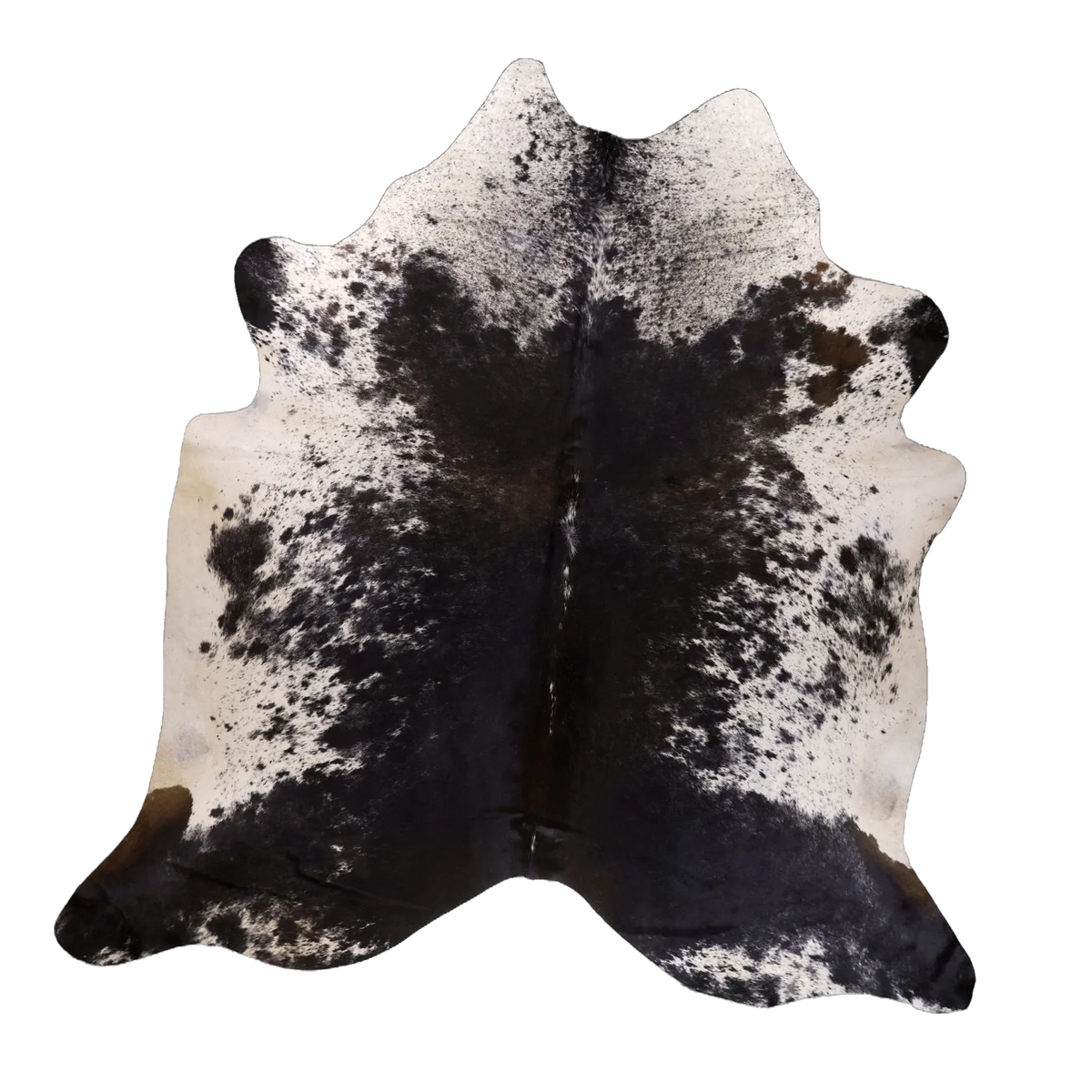 Black Salt and Pepper X-Large Cowhide Rug, 7'3" x 6'11" #87474