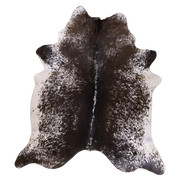 Black Salt and Pepper X-Large Cowhide Rug, 7'3" x 6'4" #88093