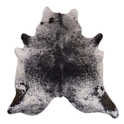 Black Salt and Pepper X-Large Cowhide Rug, 7'2" x 6'11" #94220